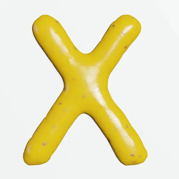 Render Mustard Sauce Alphabets Letters Food Restaurant Kitchen Concept Stock Image