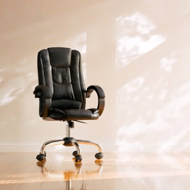 Meslek veya ofis arka planı kullanımı için ofis sandalyesinin 3D görüntüsü