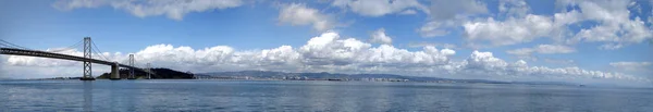 Panorama Över San Francisco Bay Bridge Och Treasure Island Trevlig — Stockfoto