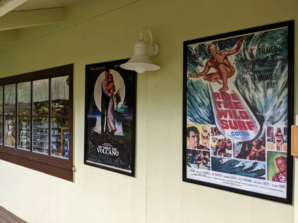 Honolulu Octobre 2021 Rangée Affiches Cinéma Incluant Ride Wild Surf — Photo