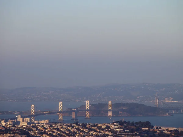 Veduta Aerea San Francisco Bay Bridge Treasure Island Nuovo Ponte — Foto Stock