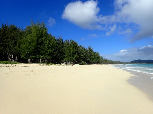 Olas Regazo Orilla Playa Waimanalo Oahu Hawai — Foto de Stock