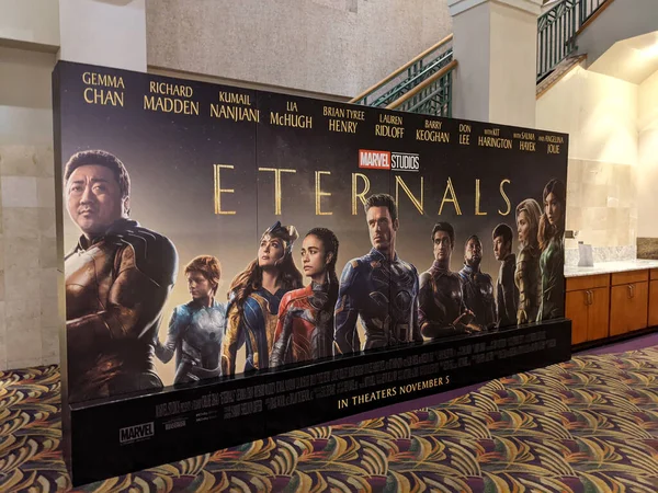 Honolulu November 2021 Eternals Movie Poster Movie Theater Ward Village — Stock Photo, Image