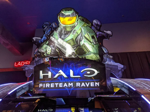 Honolulu Noviembre 2019 Señal Del Juego Halo Fireteam Raven Arcade — Foto de Stock