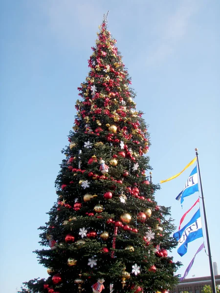 stock image San Francisco - November 18, 2008: Large Christmas Tree fill of decorations at Fishermans Wharf Pier 39.  Fishermans Wharf is a neighborhood and popular tourist attraction in San Francisco, California.  