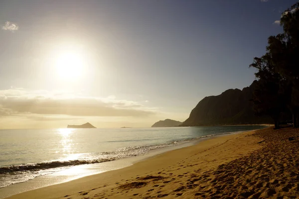 Experience Magic Hawaii Early Morning Sunrise Waimanalo Beach Stunning View — Stock Photo, Image