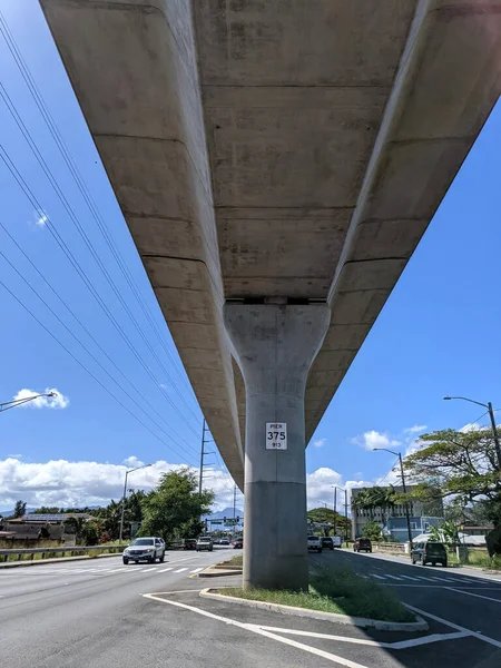 Honolulu Kwietnia 2021 Nowoczesna Infrastruktura Miejska Most Linii Kolejowej Hart — Zdjęcie stockowe