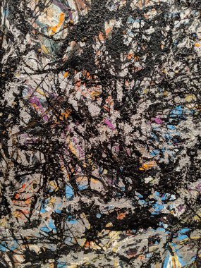Seattle - 16 Mayıs 2019: Jackson Pollock 'un Deniz Değişikliği adlı soyut dışavurumcu resmine yakın plan.