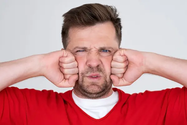 stock image Bully throwing a punch towards the camera with fists clenched. High quality photo