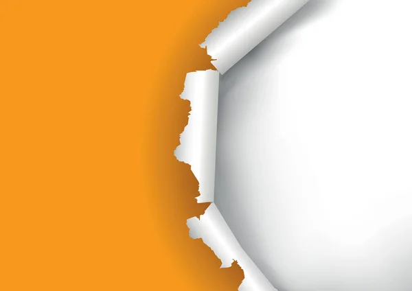 Orange Ripped Paper Background Banner Template Llustration Orange Torn Paper — Stock Vector