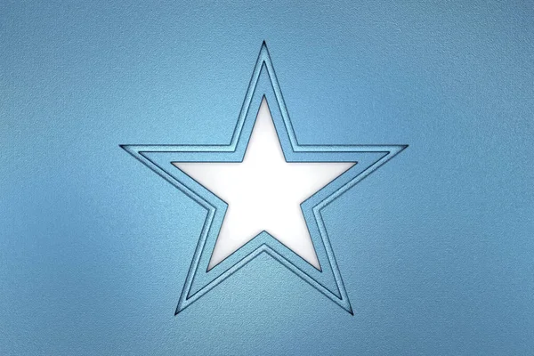 Abstrakter Blauer Metallwandhintergrund Mit Sternenform Prägepapier Sternenform Rendering — Stockfoto