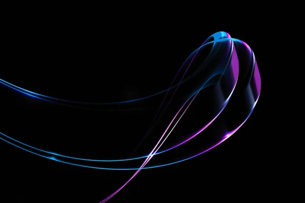 Light purple blue line effect on black background. dark abstract background with glowing wave. Shiny moving lines design element. Futuristic technology concept.