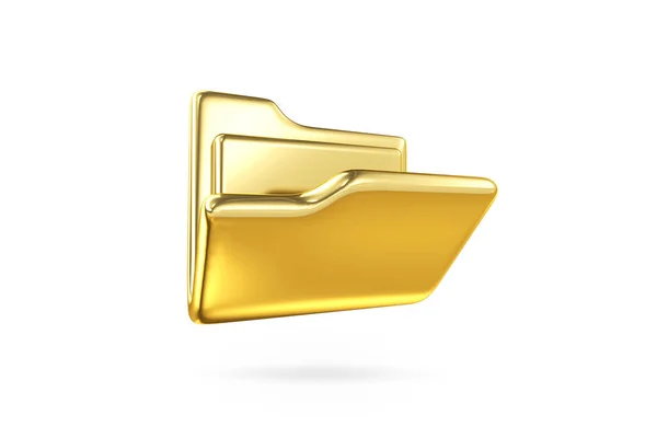 Gold Folder Document List Icon Folder Paper Management File Document — Stock Photo, Image
