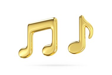 Altın banknot simgesi. Ses ölçüsü müzik tonu sembolü. Şarkı besteleri ve sonatlar. Festivallerin ve konserlerin klasik dekorasyonu. Senfonilerin yaratılması. Gerçekçi 3D canlandırma
