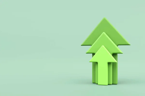 Zelené Schodiště Krok Úspěchu Růstu Zelené Šipky Růstu Směřující Nahoru — Stock fotografie