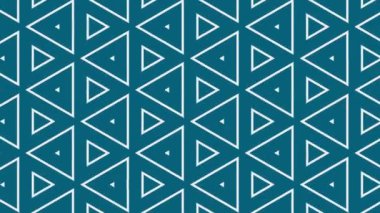 Beyaz geometrik üçgen desenli mavi arkaplan kusursuz döngü animasyonu. Bu dinamik tasarım teknoloji, mimari veya soyut arkaplan için idealdir.