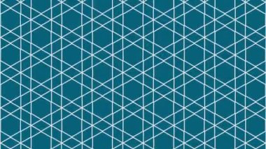 Altıgen ve elmasların beyaz geometrik desenli mavi arkaplan kusursuz döngü animasyonu. Bu klasik tasarım tekstil, duvar kağıdı veya dekoratif arkaplan için idealdir.