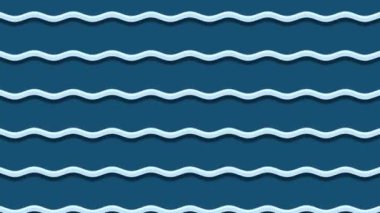 Koyu mavi arkaplana doğru ilerleyen mavi dalgalı çizgilerin kusursuz döngü animasyonu, arkaplan ve sunumlar için ideal