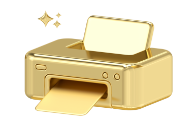 Altın yazıcı simgesi, iş yazdırma aygıtları, 3D oluşturma