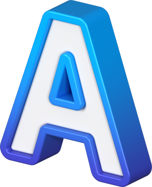 Cesur Harf A 'nın Isome görüşü çarpıcı mavi ve beyaz gradyanı ile göze çarpıyor, görsel iletişim için hazır, berraklığı ve modern hissi vurguluyor, 3d renderin