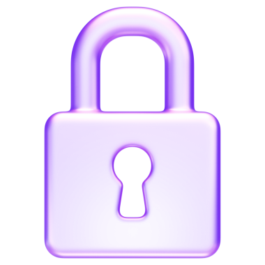 Yumuşak morlu asma kilit simgesi, güvenliği, korumayı, mahremiyeti ve kısıtlı erişimi temsil ediyor, 3d renderin