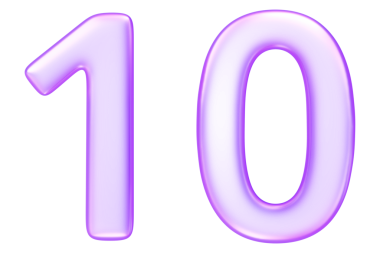 Şeffaf cam morfizmde on numara tamamlamayı, tam adımları ya da sayısal görsellerde üst sırayı temsil eden 3d renderin
