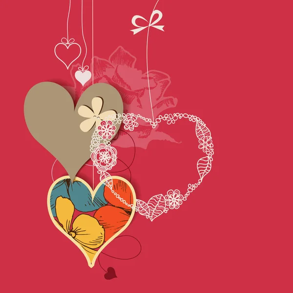 Abstract Floral Hearts Background Romantic Greeting Card Vecteurs De Stock Libres De Droits