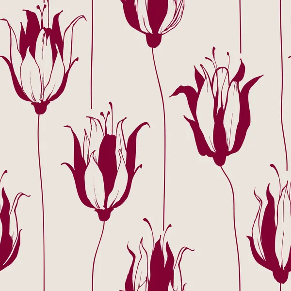 グラフィック抽象花シームレスパターン — ストックベクタ