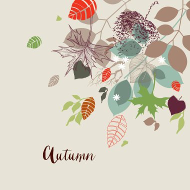 Sonbahar vektör arkaplanı sonbahar yaprakları