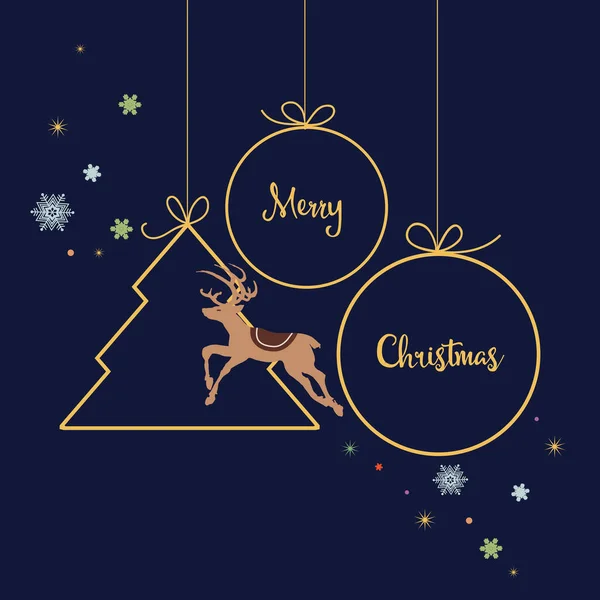 クリスマスの挨拶カード テキストおよびトナカイの設計のための円形の保証フレーム ロイヤリティフリーストックベクター