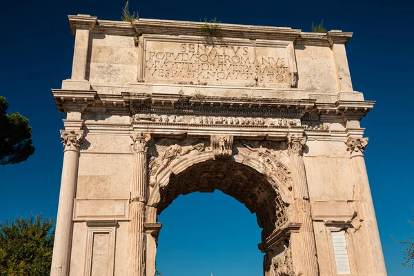 Forum Romanum Bogen Zuilen Rome Italië Antieke Ruïnes Van Historische — Stockfoto