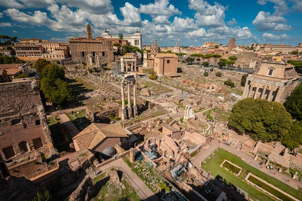 Forum Romanum Łuki Kolumny Rzymie Włochy Zabytkowe Ruiny Zabytków Foro Obrazek Stockowy