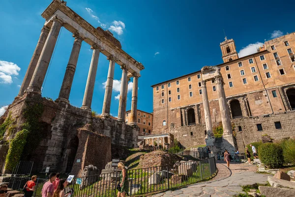 Římské Fórum Oblouky Sloupy Římě Itálie Staré Ruiny Historických Památek Royalty Free Stock Fotografie