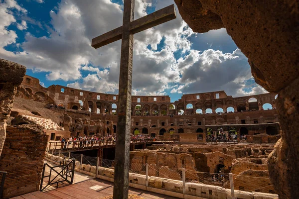 Rzymskie Koloseum Rzymie Włochy Największa Arena Gladiatorów Świecie Obrazy Stockowe bez tantiem