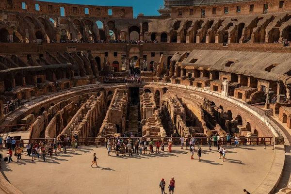 Romerska Colosseum Rom Italien Världens Största Gladiatorarena Stockbild