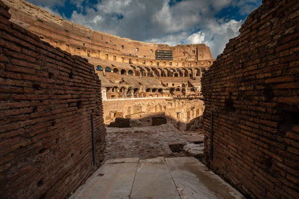 Romerska Colosseum Rom Italien Världens Största Gladiatorarena Royaltyfria Stockfoton