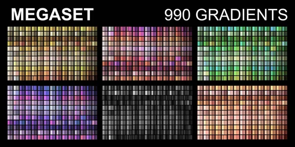 Gradients Vector Set Metallic Gradients Glossy Bright Color Background Vector — 스톡 벡터