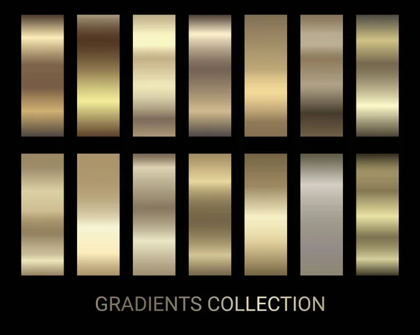 Color Oro Conjunto Gradientes Colección Vector Dorado Lujo Vip Gradientes — Vector de stock