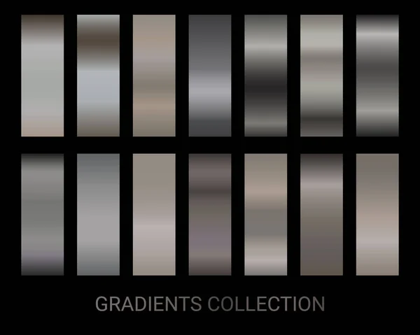 Los Gradientes Neutros Establecen Vector Gradientes Bronce Colección Colores Vectores — Vector de stock