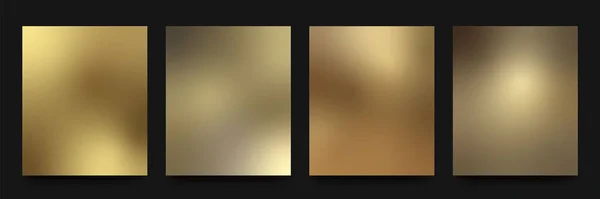 Gold Gradient Bakgrunder Vektor Uppsättning Guldfärgade Tapeter Färgglada Vektor Bakgrunder Royaltyfria Stockvektorer