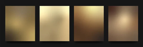 Gold Gradient Bakgrunder Vektor Uppsättning Guldfärgade Tapeter Färgglada Vektor Bakgrunder Vektorgrafik