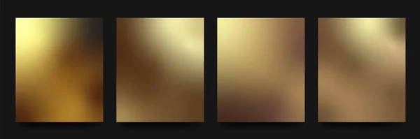 Gold Gradient Bakgrunder Vektor Uppsättning Guldfärgade Tapeter Färgglada Vektor Bakgrunder Stockillustration