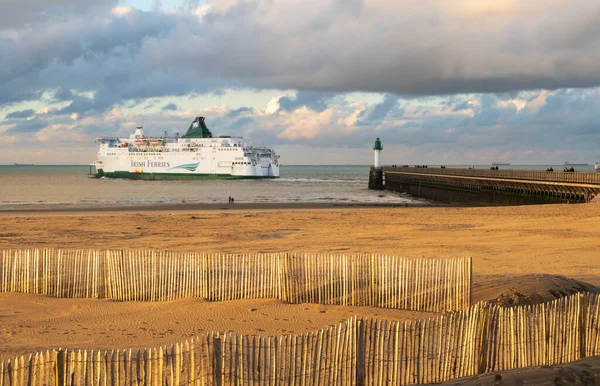 Calais France January 2023 Beautiful Landscape Coast Harbor Departure Ferry — Stock Photo, Image