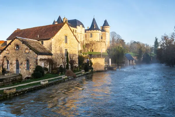 Castle Water Mill Charente River Flood Verteuil Sur Charente Franciaország — Stock Fotó