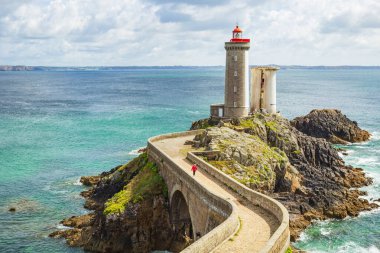 Plouzane, Brittany Fransa 'daki deniz feneri Phare du Petit Minou' ya bakın.