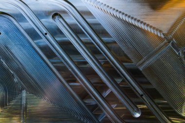 flat metal surface selective focus background after end milling.