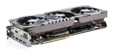 NVIDIA RTX 3060 OC 12G TUF Oyun kartı beyaz arkaplanda. Tula, Rusya - 26 Temmuz 2022