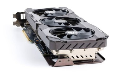 NVIDIA RTX 3060 OC 12G TUF Oyun kartı beyaz arkaplanda. Tula, Rusya - 26 Temmuz 2022