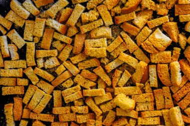 yüksek açı görünümlü tam çerçeveli kızarmış ekmek arka planı