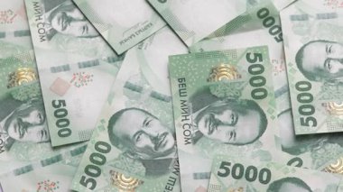 Yeni 5000 Kırgızistan Som banknotunun döner arkaplanı, tam kare döngüsel arkaplan
